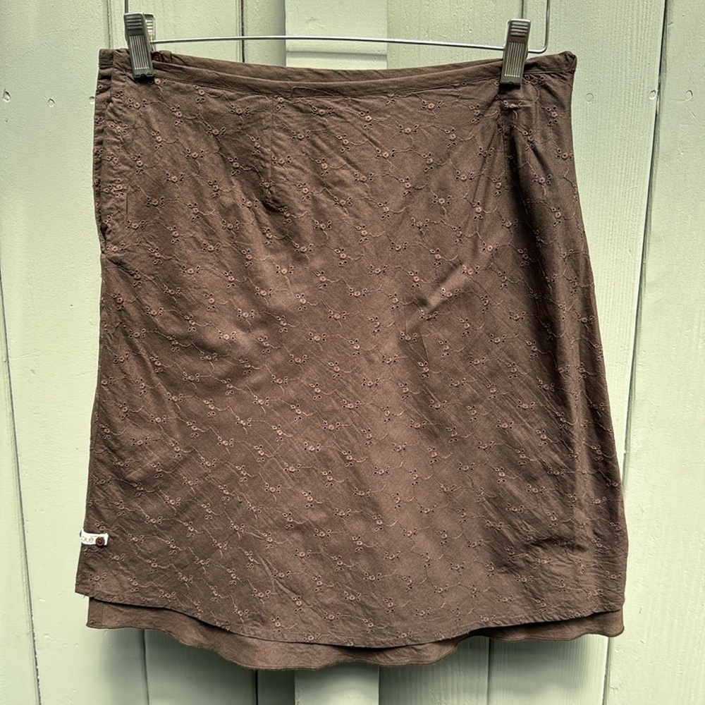 Lole brown eyelet lined skirt W8 - Picture 4 of 8